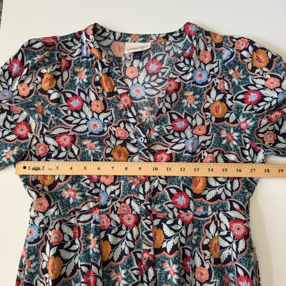 Universal Thread V-Neck Button Up Long Sleeve Floral Maxi Dress with pockets Sm - Picture 13 of 15